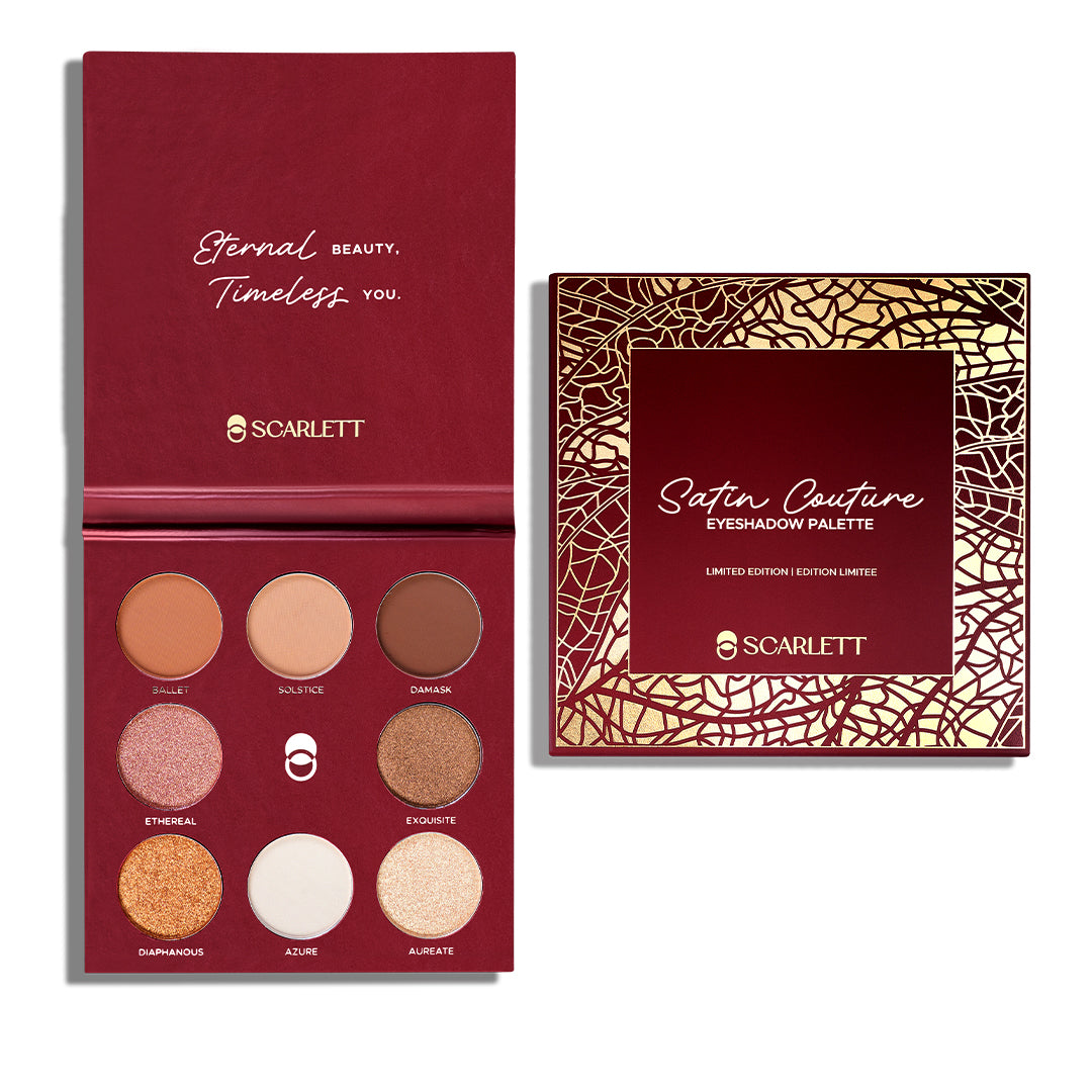 Versatile eyeshadow palette with matte and shimmer shades.
